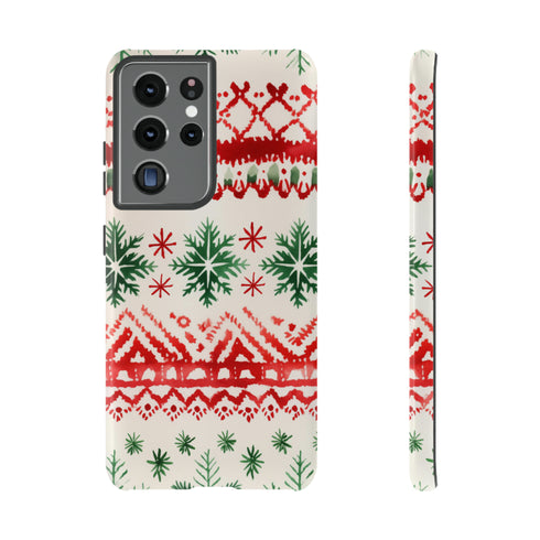 Watercolor Study of Christmas Patterns - Impact Resistant Phone Case Samsung Galaxy S21 Ultra Glossy